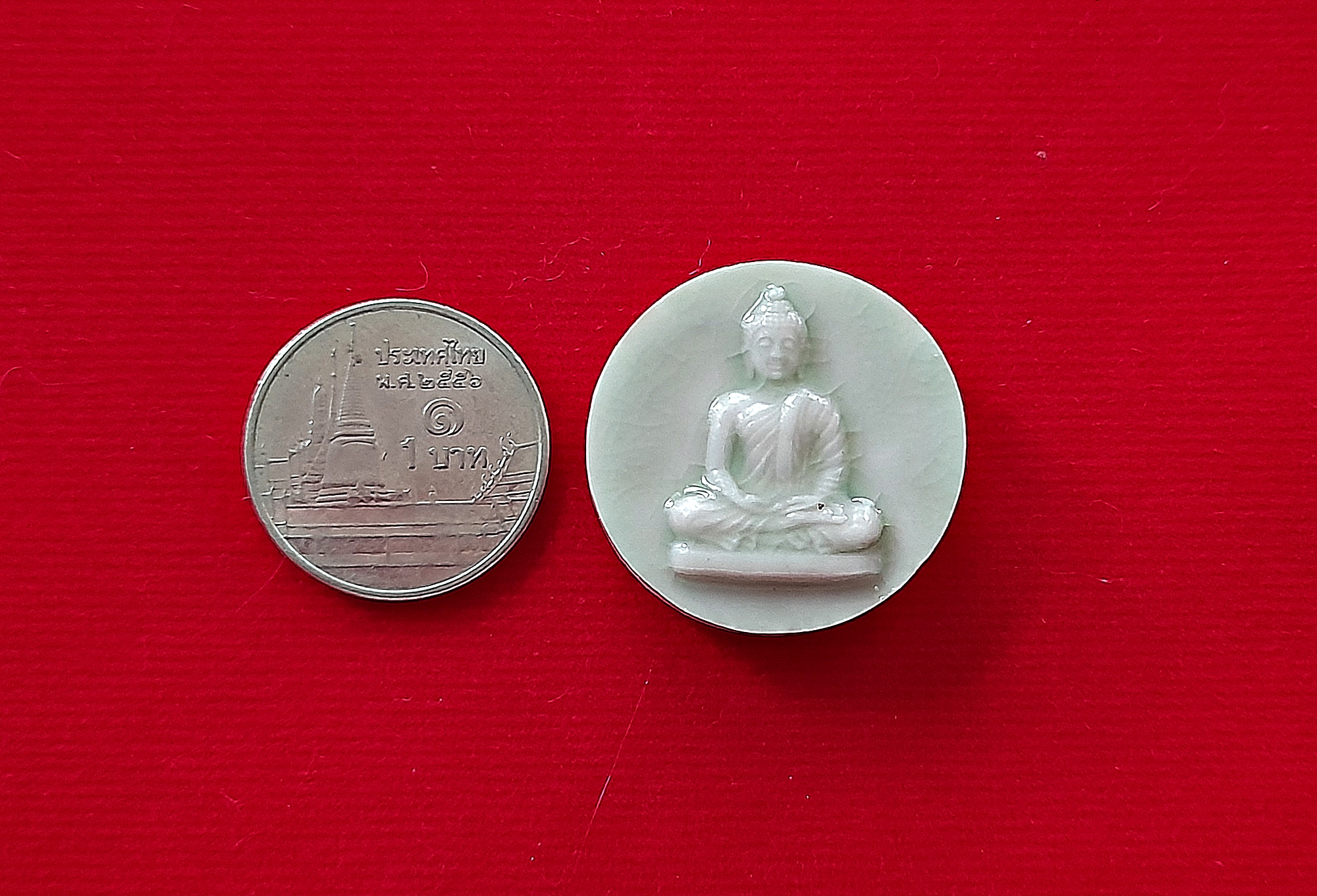 เหรียญพระธรรมกาย หลังฝั่งเม็ดแร่ ครบรอบ80ปี หลวงป๋า วัดหลวงพ่อสด ปี2552 เนื้อกระเบื้องเขียว เขียวเหนียวทรัพย์ #รับประกันแท้