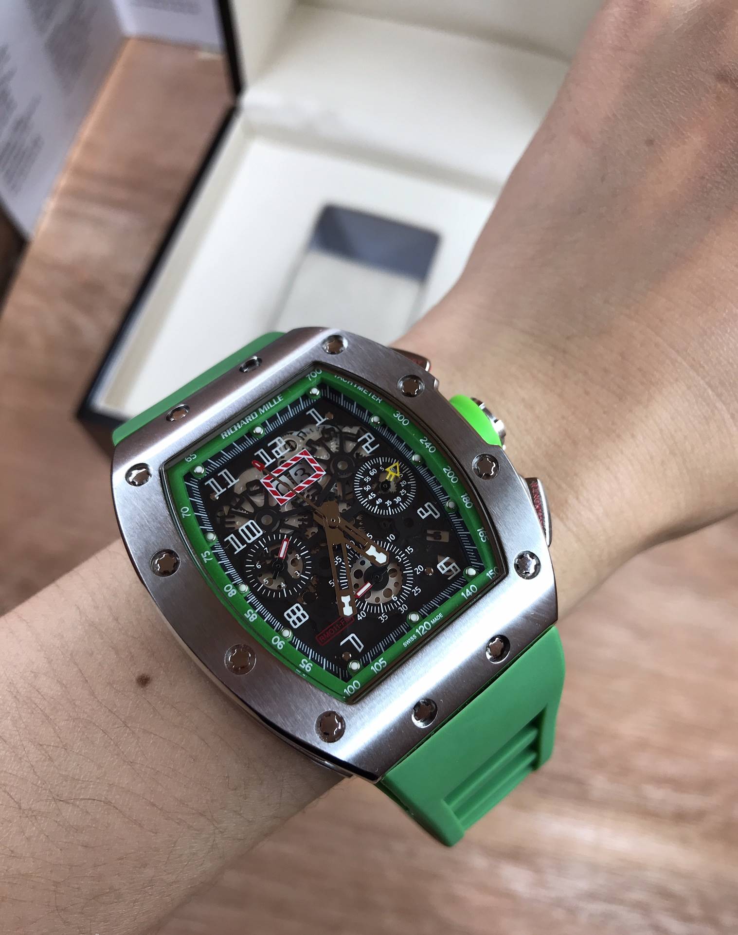 นาฬิกา Richard Mille RM011-FM Silver green - Mirror Swiss