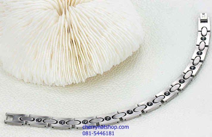 พร้อมส่งสร้อยข้อมือแม่เหล็กเพื่อสุขภาพ สร้อยข้อมือไทเทเนียมเจอรเมเนียม รุ่นX