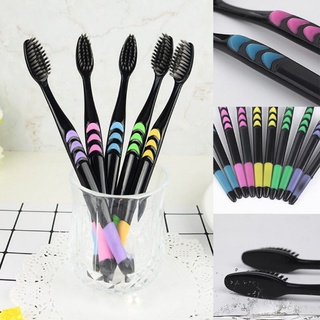 แปรงสีฟันแพค10ด้ามราคาถูกแปรงสีฟันชาโคลขนแปรงปลายนุ่ม