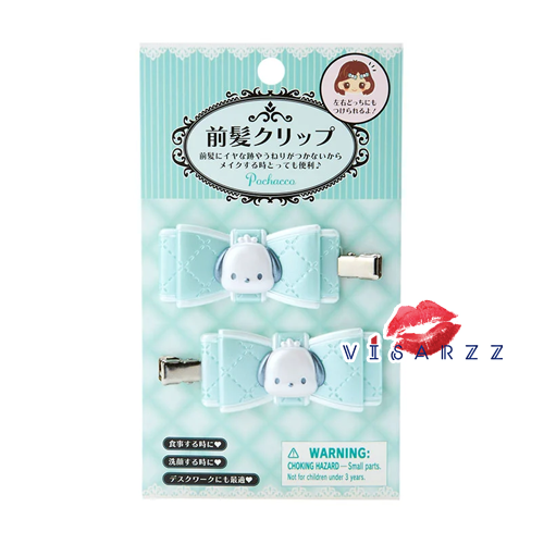 (#7359 Pochacco รุ่นโบว์) Sanrio Hair Clip กิ๊บติดผมญี่ปุ่น 1 คู่ สุดคิวท์