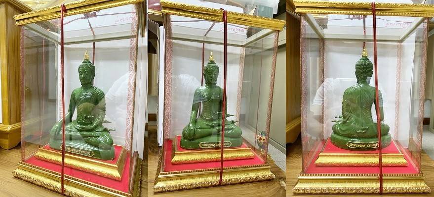 รูปหล่อ พระพุทธคุณคุ้มครอง สีเขียวเหนียวทรัพย์ - วัตถุมงคลส่วนองค์ของ หลวงพ่อเล็ก วัดท่าขนุน