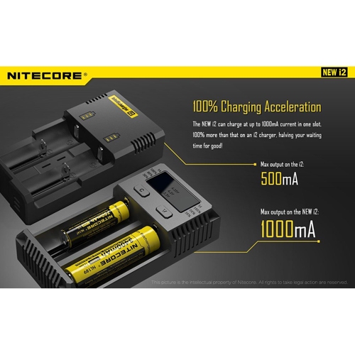 เครื่องชาร์จอัจฉริยะ Nitecore New i2 ชาร์จแบต Li-Ion, Ni-Cd, Ni-MH 2-ช่อง