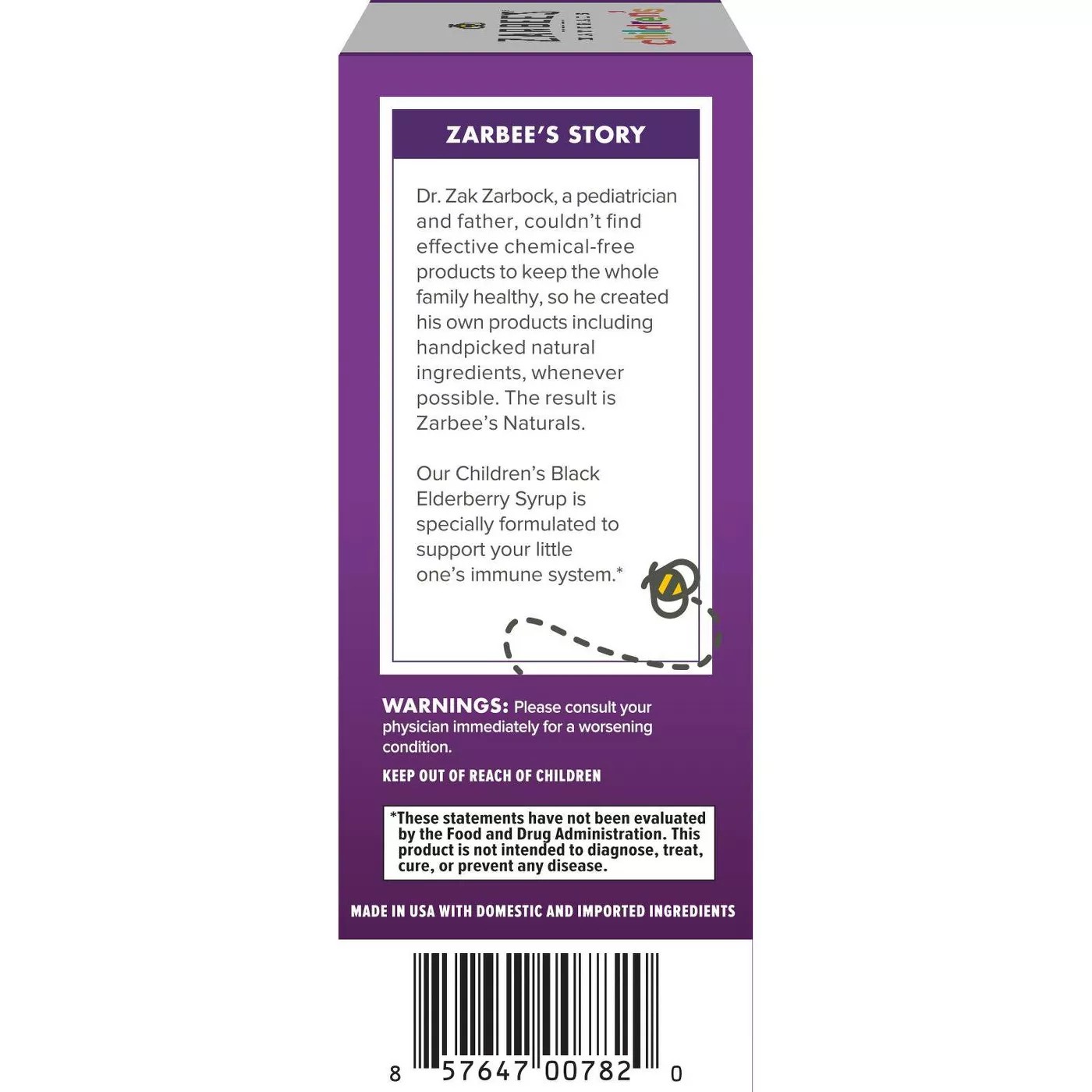 วิตามินเสริมสร้างภูมิคุ้มกันสำหรับเด็ก ZARBEE'S Naturals Black Elderberry Syrup Immune Support