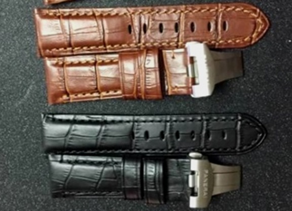 สายนาฬิกา แบรนด์ Panerai แบบสายหนังแท้สีน้ำตาล