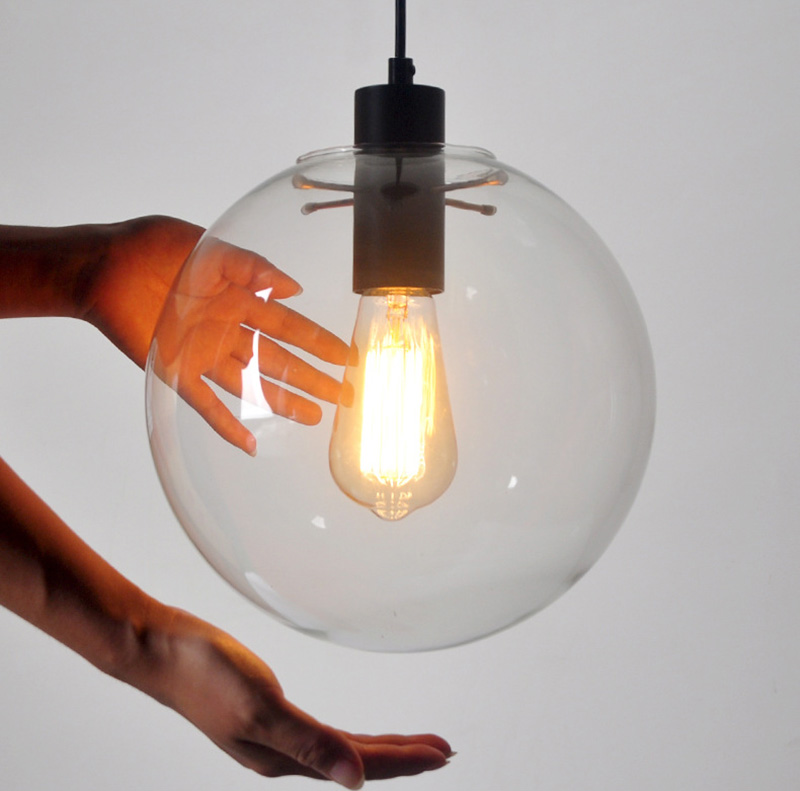 โคมไฟแขวนเพดานแก้วใสทรงกลมหัวเดี่ยว [SD9032]