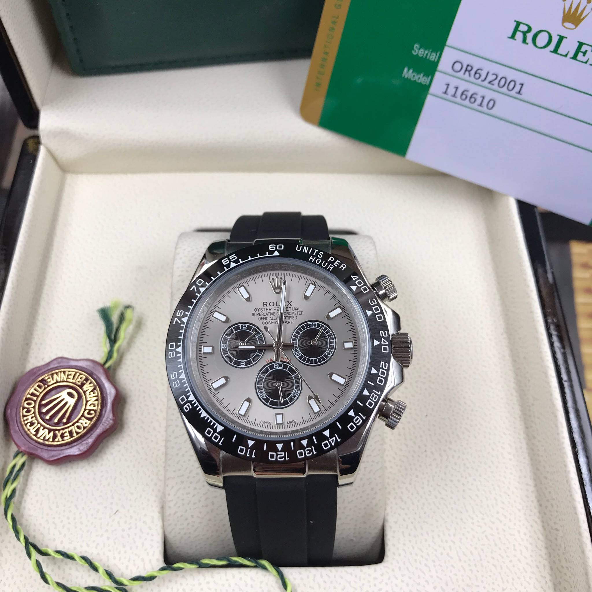 นาฬิกา Rolex Cosmograph Daytona หน้าเทา สายซิลิโคนแท้ งานเกรด Mirror Swiss งานสวยมากๆ