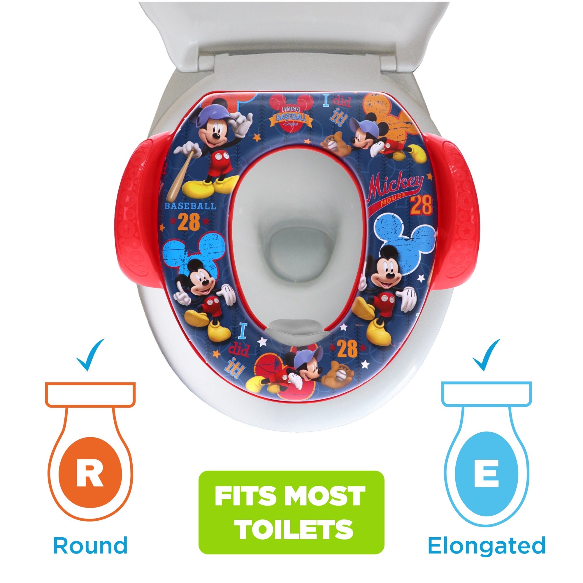 อุปกรณ์รองนั่งชักโครกสำหรับเด็ก Ginsey Disney Mickey Mouse "All Star" Soft Potty Seat