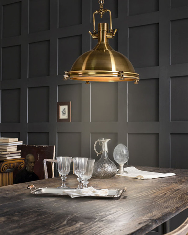 โคมไฟแขวนเพดาน Roberts Series สีบรอนซ์ทอง[RBG01]