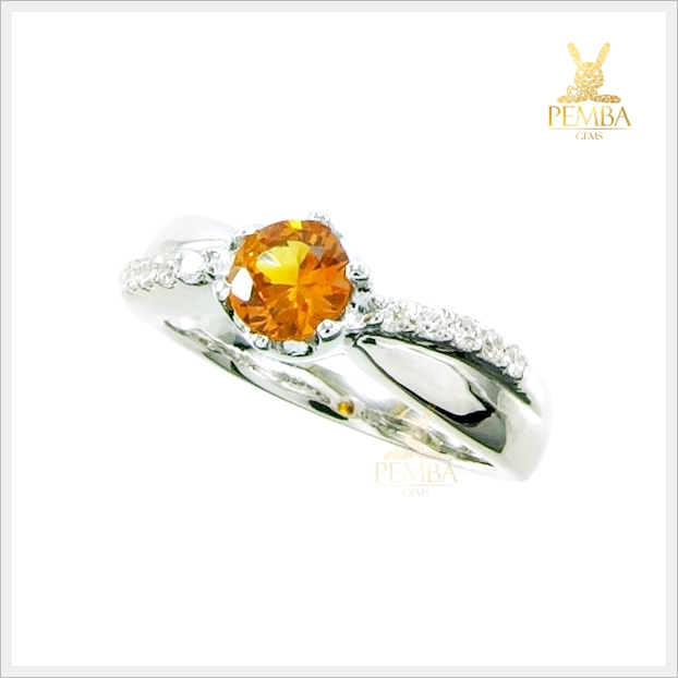 แหวนบุษราคัมแท้ สวยใสไฟดี ใส่ติดนิ้วน่ารักๆ มีสไตล์ แหวนพลอยแท้