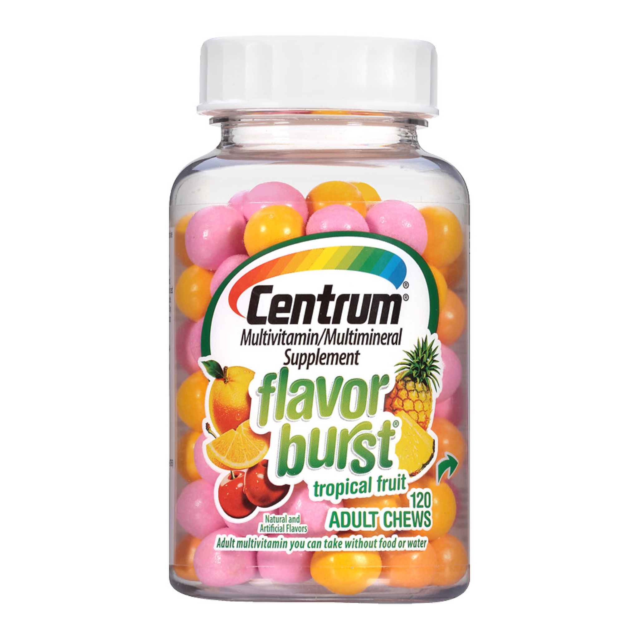 วิตามินรวมเสริมอาหารสำหรับผู้ใหญ่ Centrum FlavorBurst Multivitamin Adult Chews (Tropical Fruit)