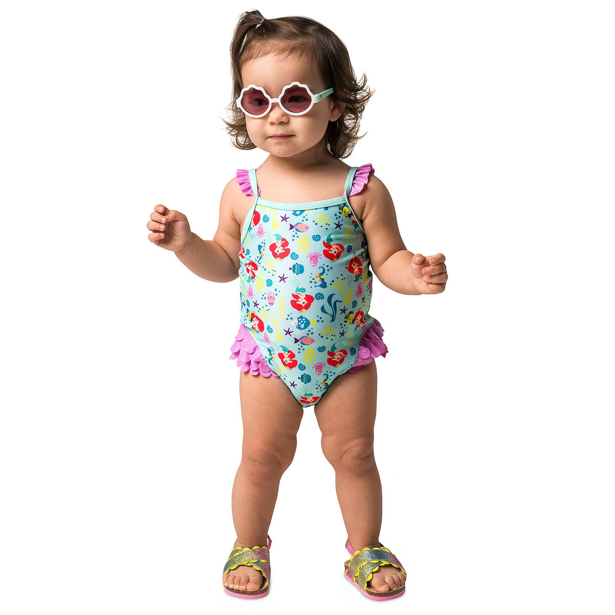 ชุดว่ายป้องกันรังสียูวีน้ำสำหรับทารกและเด็กเล็ก Disney Swimsuit for Baby (Ariel The Little Mermaid)