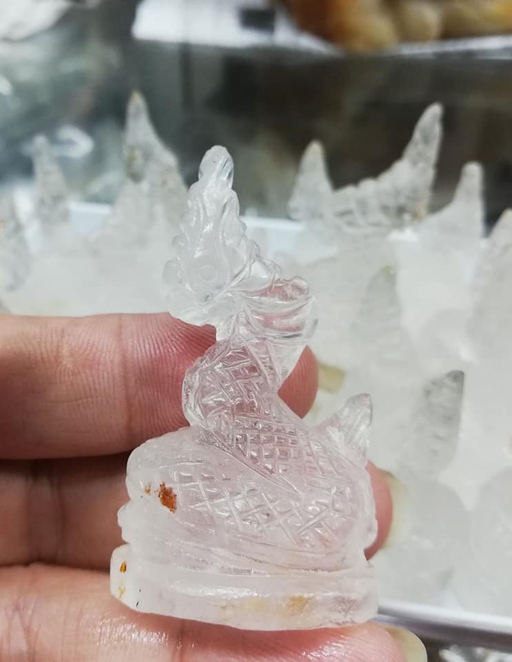 พญานาค​ แกะสลักจากโป่งข่าม​ (สูง2​นิ้ว​ กว้าง​1​นิ้ว)​​