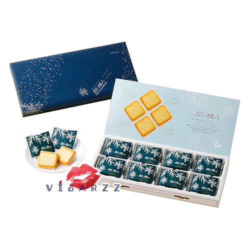 (กล่องใหญ่ 24 ชิ้น) Shiroi Koibito Hokkaido Premium Chocolate Blancet ชิโรอิ โคอิบิโตะ คุ้กกี้ของฝากสุดฮิตจากฮอกไกโด