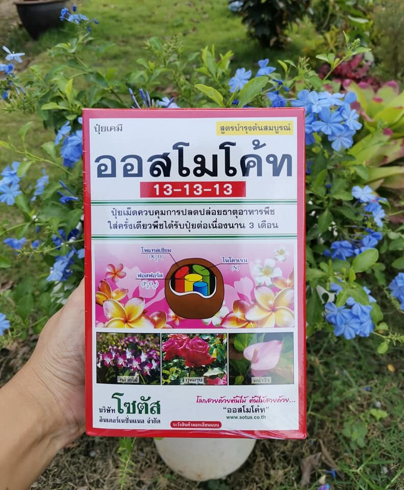 ปุ๋ยออสโมโค้ท สูตร 13-13-13 (Osmocote 13-13-13) ขนาด 1 กิโลกรัม ไม่มีกล่อง