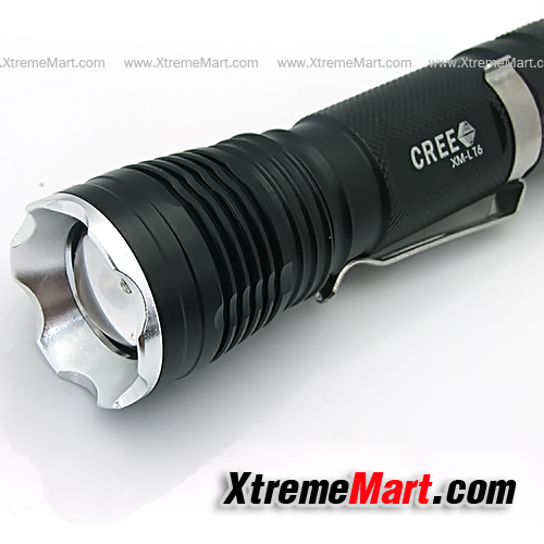 ไฟฉายซูม Prairie Fire T17 Aluminum CREE XM-L T6 5-Mode LED Flashlight Torch Black (1 x18650)