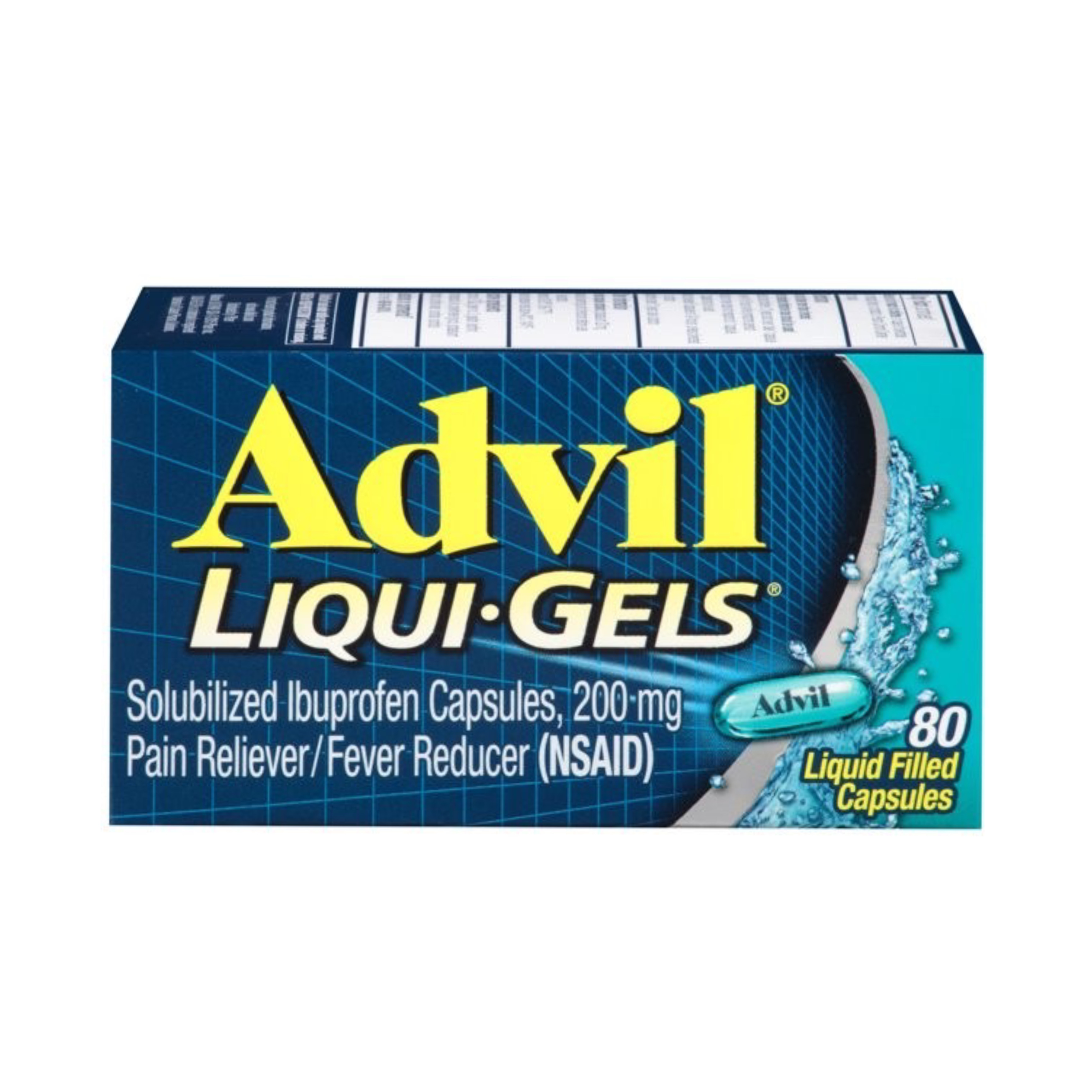 ยาบรรเทาอาการปวดและลดไข้ Advil Liqui-Gels (80 Capsules)