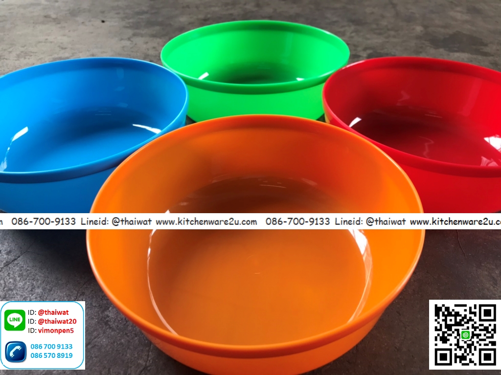 P04914 ขันน้ำ 18 cm เกรดเอ คุณภาพดี สีสวย ราคาส่งต่อ 1 โหล : 12 ใบ