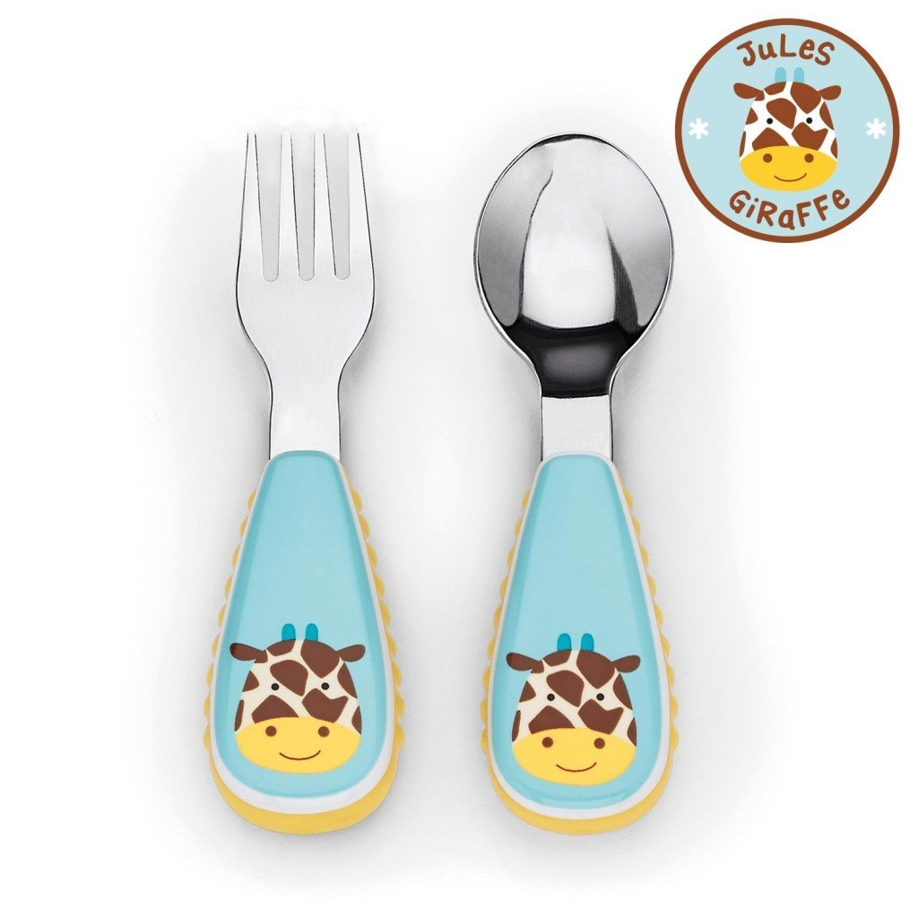 ชุดช้อนและส้อมสำหรับเด็กสุดน่ารัก Skip Hop รุ่น Zootensils Little Kids Fork & Spoon (Giraffe)