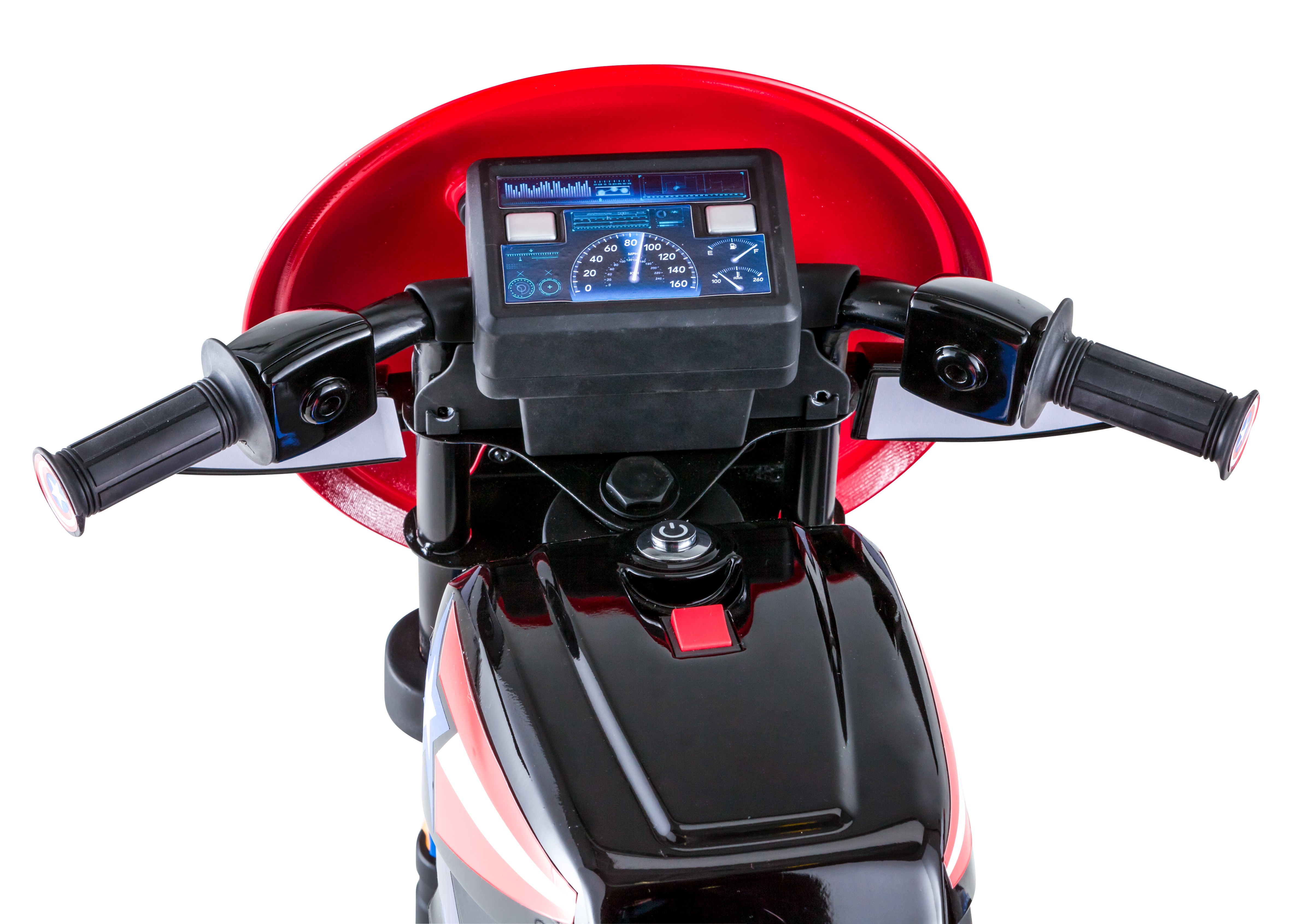 รถมอเตอร์ไซค์แบตเตอรี่พร้อมรถพ่วงข้าง Kid Trax Marvel Captain America Motorcycle & Side Car