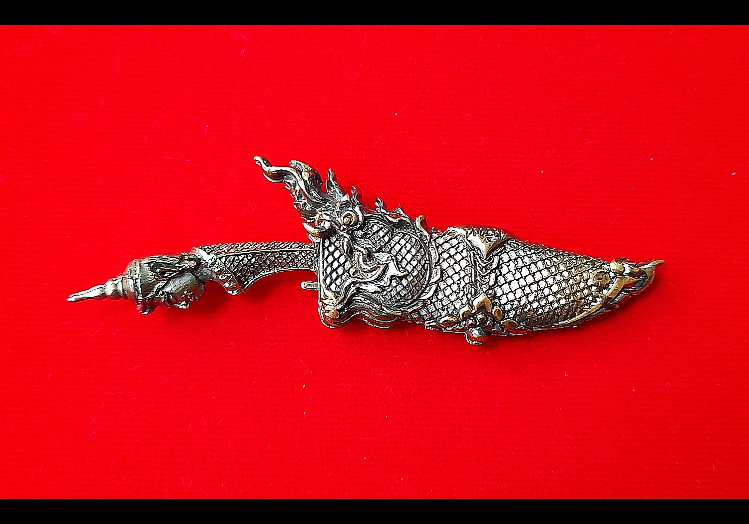 มีดหมอท้าววิรูปักษ์ (ท้าววิรูปักษ์ เทวดาผู้เป็นใหญปกครองพญานาค) หล่อนำฤกษ์ เนื้อสัตตะโลหะ (พิเศษ(เฉพาะหล่อนำฤกษ์)) ปี2564 #รับประกันแท้ - หลวงพ่อหนุน วัดพุทธโมกข์