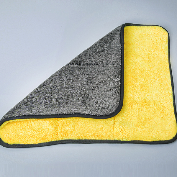 ผ้าไมโครไฟเบอร์ 3D เกรดพรีเมี่ยม ผ้าหนานุ่ม ซับน้ำไว (เหลืองเทา)