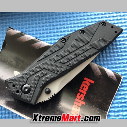 มีดพับ Kershaw 1990 Stainless Steel Survival Folding Knife (ใบเงิน ด้ามดำ)