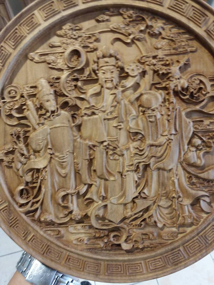 กรอบรูปไม้ ไม้สักแกะสลัก พระแกะสลัก ภาพมงคลเสริมฮวงจุ้ย