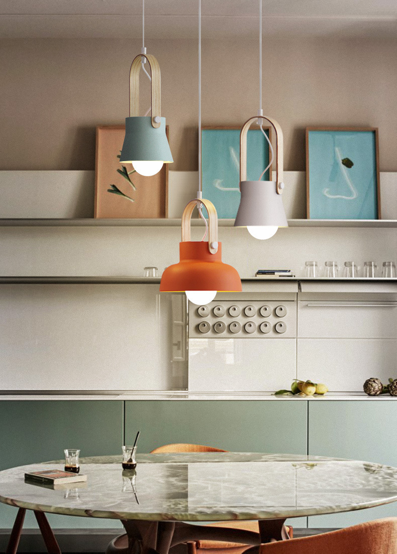 โคมไฟแขวนเพดานหูโคมลายไม้ทรงตัว U สไตล์นอร์ดิก [DY8678]