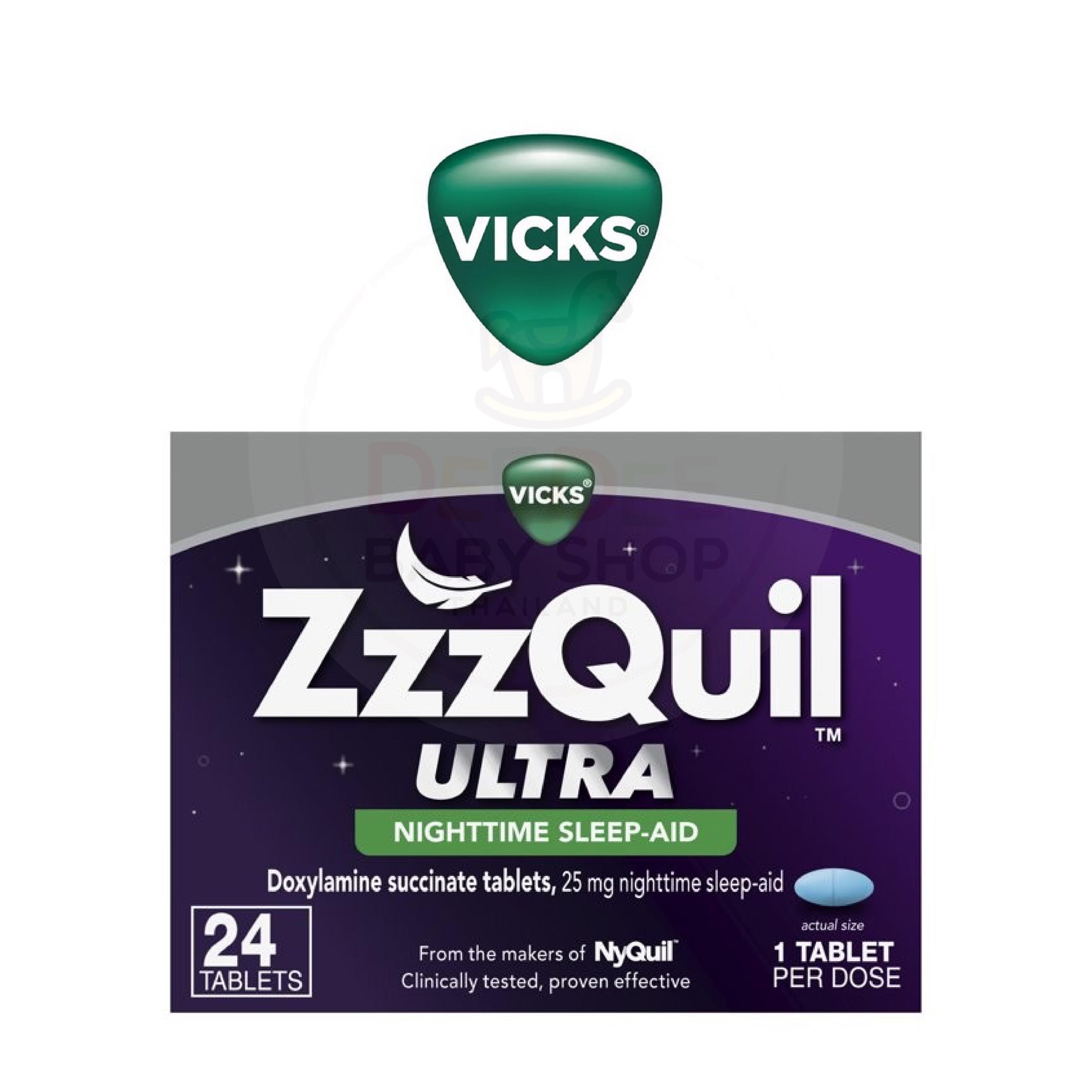 วิตามินเสริมการนอนหลับสูตรเข้มข้น Vicks ZzzQuil Ultra Nighttime Sleep-Aid (24 Tablets)