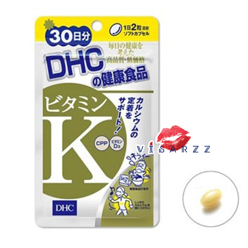 DHC Vitamin K 30 Days วิตามินเค มีส่วนช่วยในการดูดซึมแคลเซียม ช่วยป้องกันเลือดออกภายในและเลือดออกไม่หยุดช่วยบรรเทาอาการประจำเดือนมามากกว่าปกติ ช่วยในกระบวนการสร้างลิ่มเลือด