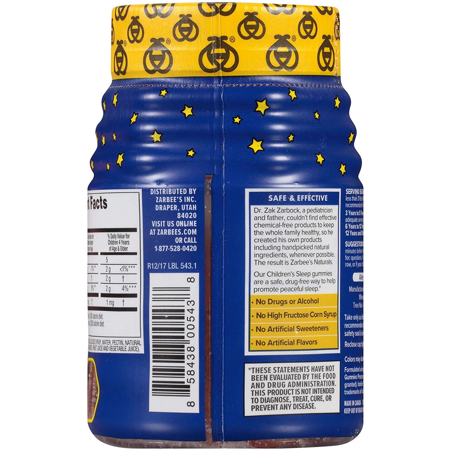 วิตามินเสริมการนอนหลับสำหรับเด็กชนิดกัมมี่ Zarbee's Naturals Children's Sleep with Melatonin Gummies (50)
