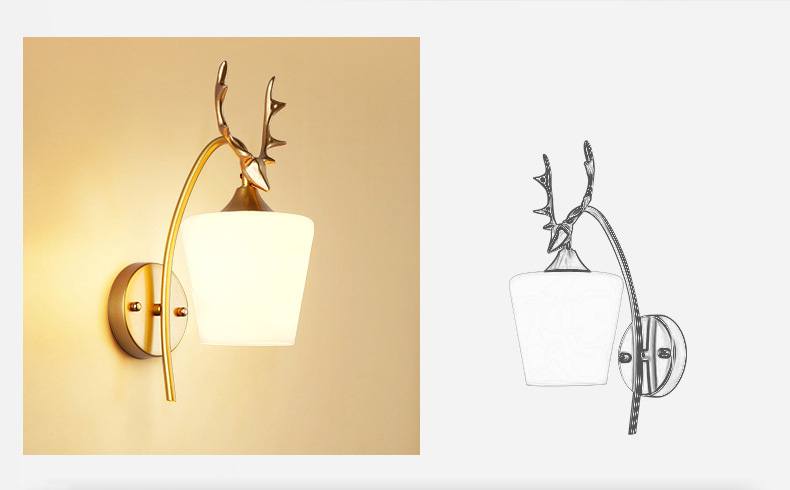 โคมไฟติดผนังภายในรูปหัวกวาง [W-3030]