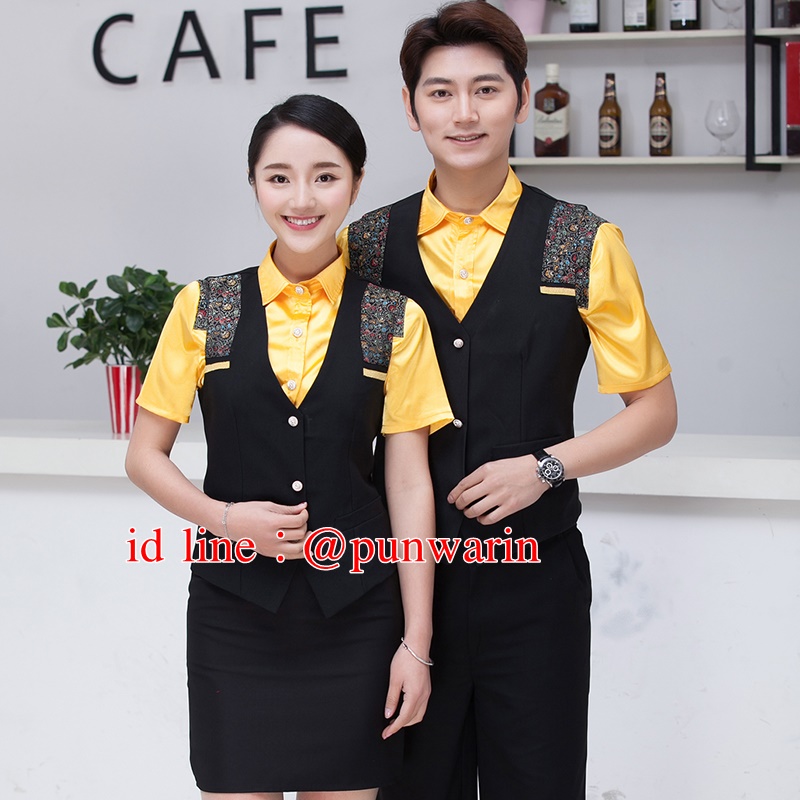 เสื้อเชิ็ตกั๊กในตัวชุดไนท์คลับบริกร overalls เสื้อแขนสั้น KTV ร้านอาหารบาร์ดีเจสไตล์เสื้อกั๊ก F6212010 เหลือง ม่วง แดง M-4XL