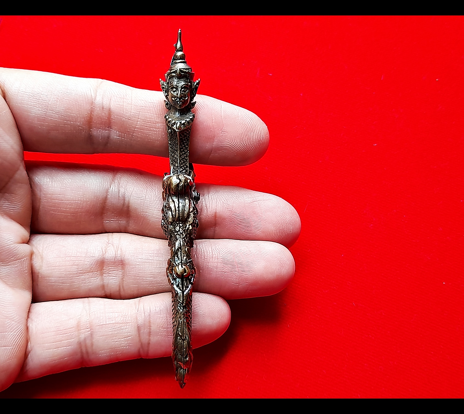 มีดหมอท้าววิรูปักษ์ (ท้าววิรูปักษ์ เทวดาผู้เป็นใหญปกครองพญานาค) หล่อนำฤกษ์ เนื้อสัตตะโลหะ (พิเศษ(เฉพาะหล่อนำฤกษ์)) ปี2564 #รับประกันแท้ - หลวงพ่อหนุน วัดพุทธโมกข์