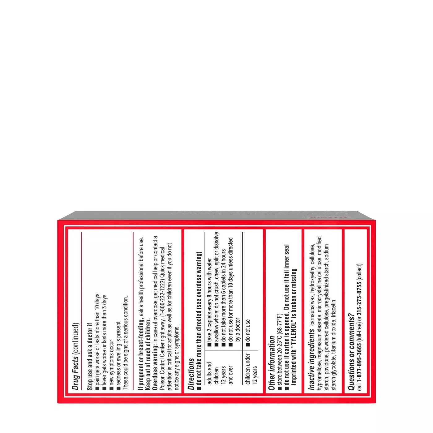 ยาบรรเทาอาการปวดเมื่อยกล้ามเนื้อและปวดทั่วไป TYLENOL® 8HR Muscle Aches & Pain (100 Caplets)