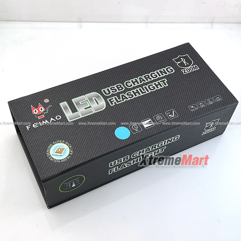 ชุดเซตไฟฉายซูม Ultrafire FA-P208 หลอด LED 2000lumen 5-Mode มีจอแสดงระดับแบตเตอรี่พร้อมแบตเตอรี่ 26650 และสายชาร์จ USB (ชุดละ)