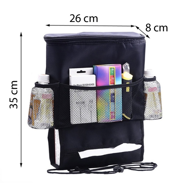 กระเป๋าเก็บความเย็นหลังเบาะรถยนต์ มีช่องฟอยล์เก็บอุณหภูมิร้อนเย็น ใส่ของได้เยอะ