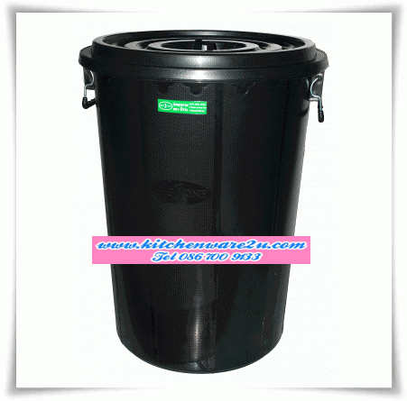 P05960 ถังน้ำ+ฝา 20 แกลอน (51*51*67 cm) 80 ลิตร สีดำ No.50801 (ราคาส่งต่อ 6 ใบ:เฉลี่ย 230 บต่อใบ)