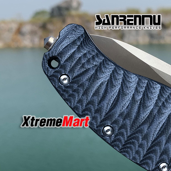มีดพับ SANRENMU 1006-GL ด้ามG10 ลายสีฟ้า จุดหมุนระบบตลับลูกปืน(Ball Bearing) เปิด-ปิด ลื่นมาก