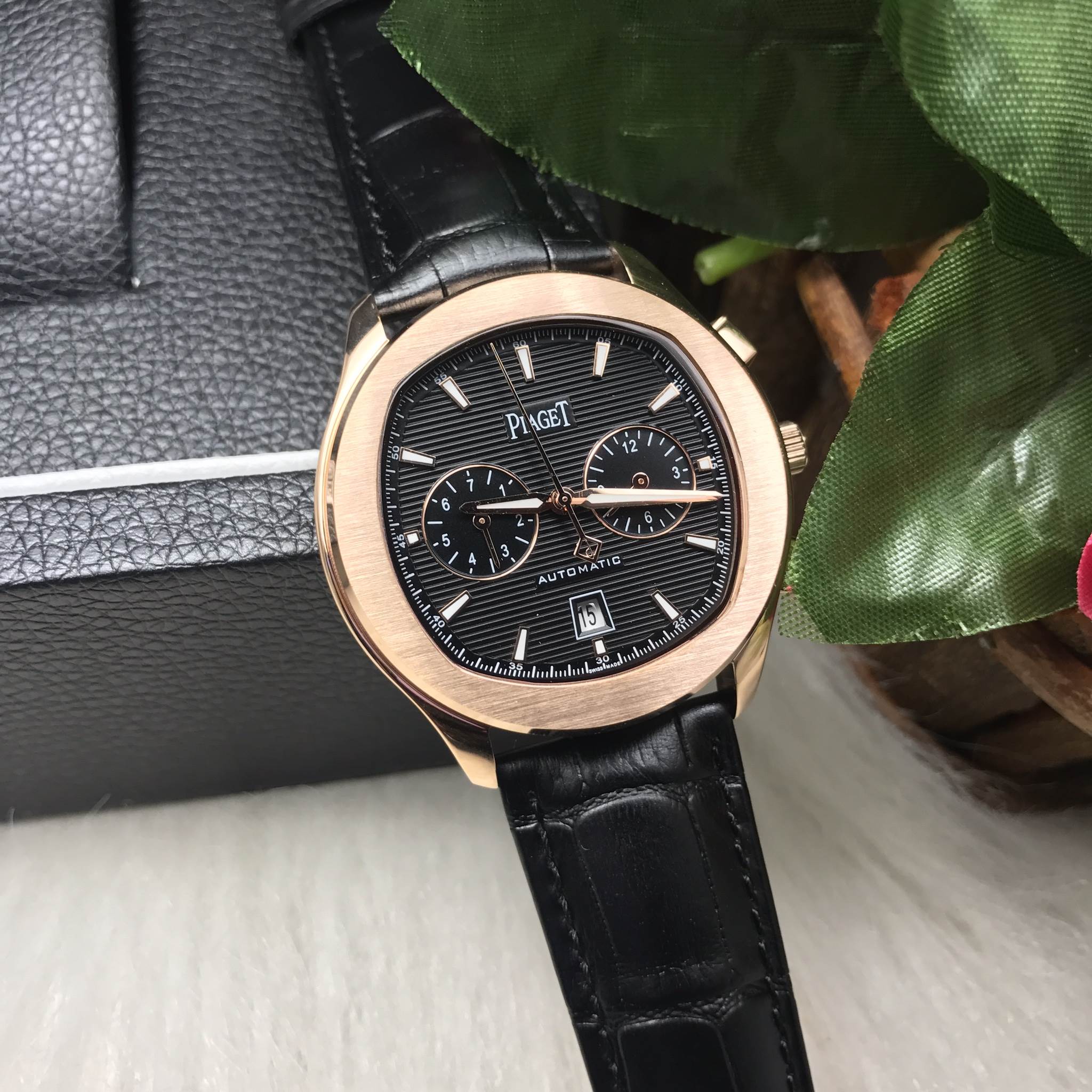 นาฬิกา Piaget PoLo S Chronograph 42 mm.หน้าขาว Mirror Swiss สายหนังแท้