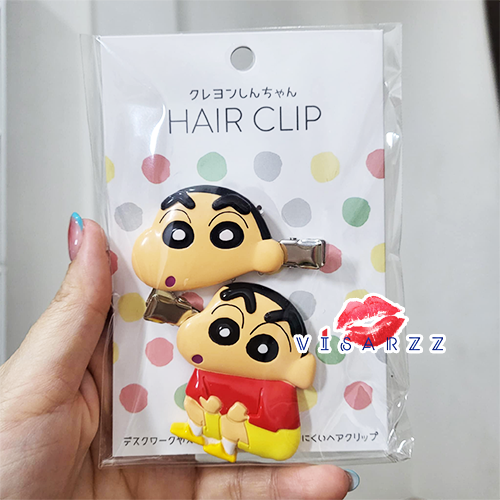 (#SB9J ชินจังนั่งยอง) Crayon Shin-Chan Hair Clip กิ๊บชินจัง กิ๊บติดผมญี่ปุ่น 1 คู่ สุดคิวท์