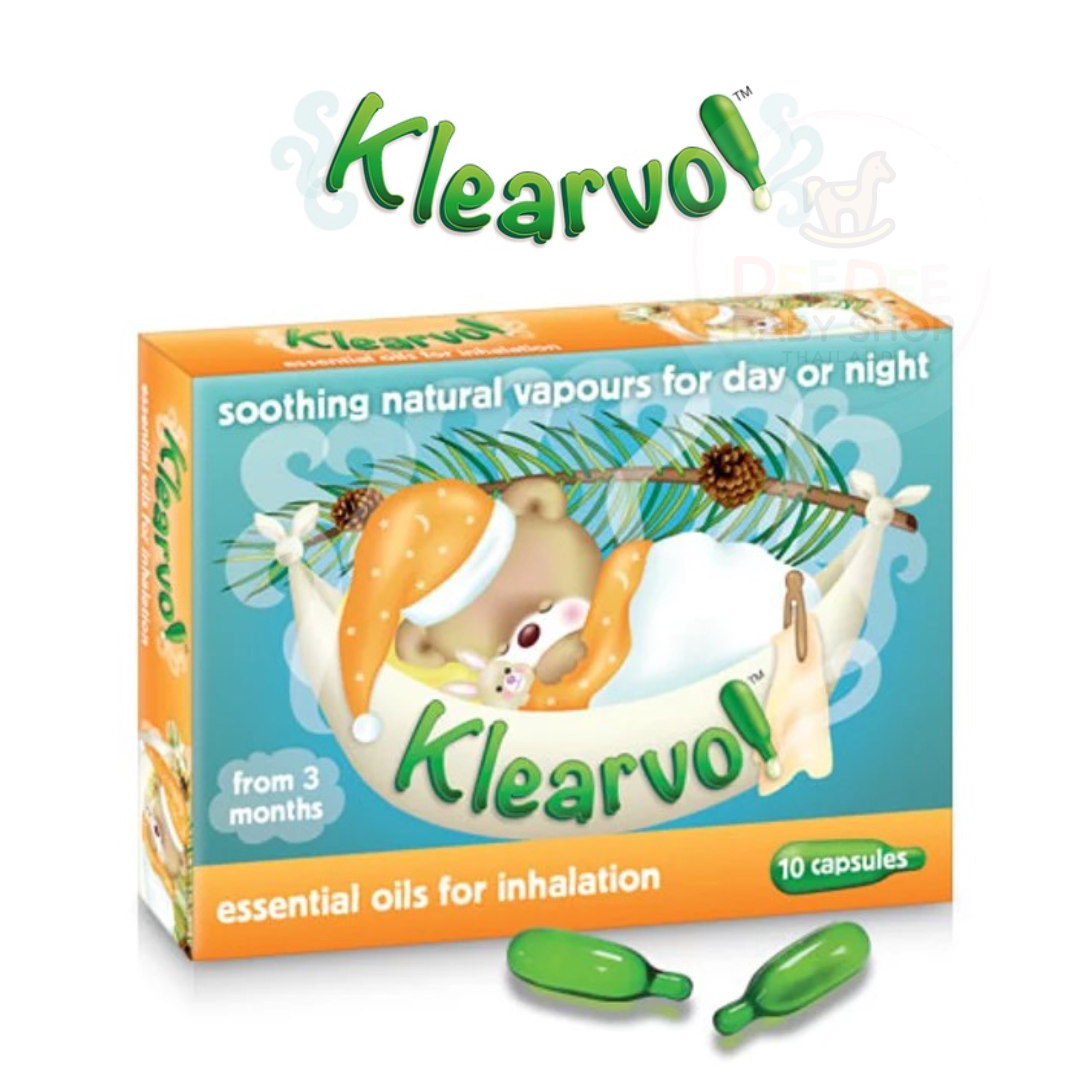 น้ำมันหอมระเหยลดอาการคัดจมูกชนิดแคปซูล Klearvol Essential Oils for Inhalation