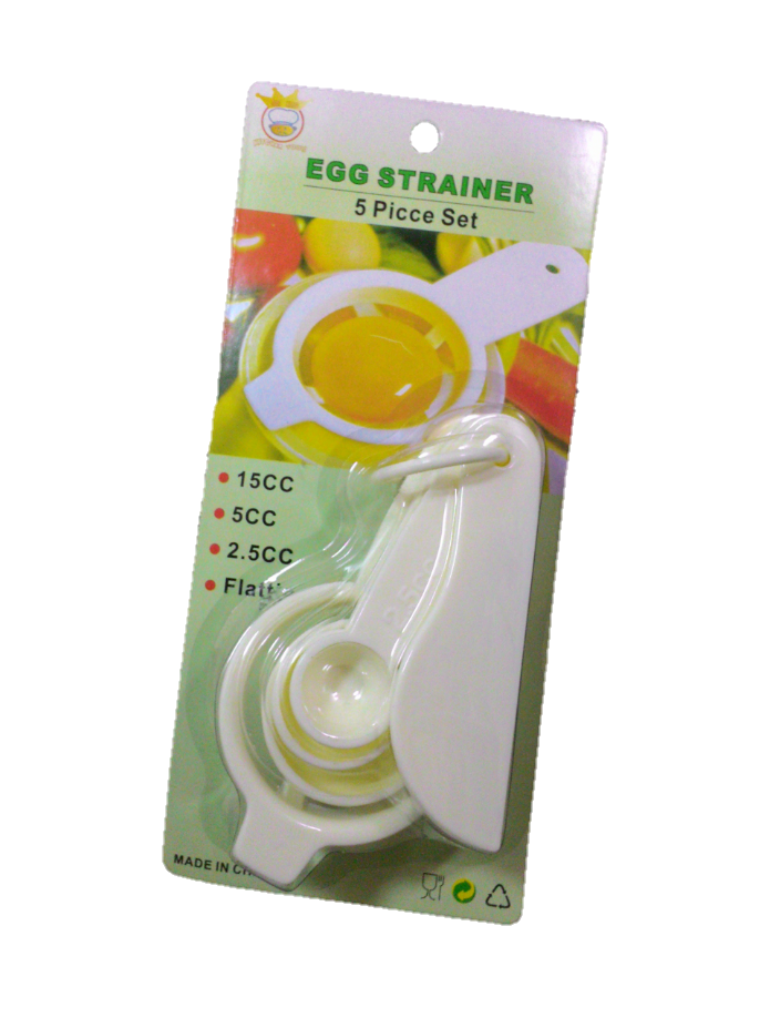 EGG STRANINERอุปกรณ์แยกไข่แดงพร้อมช้อนตวง(5ชิ้น)
