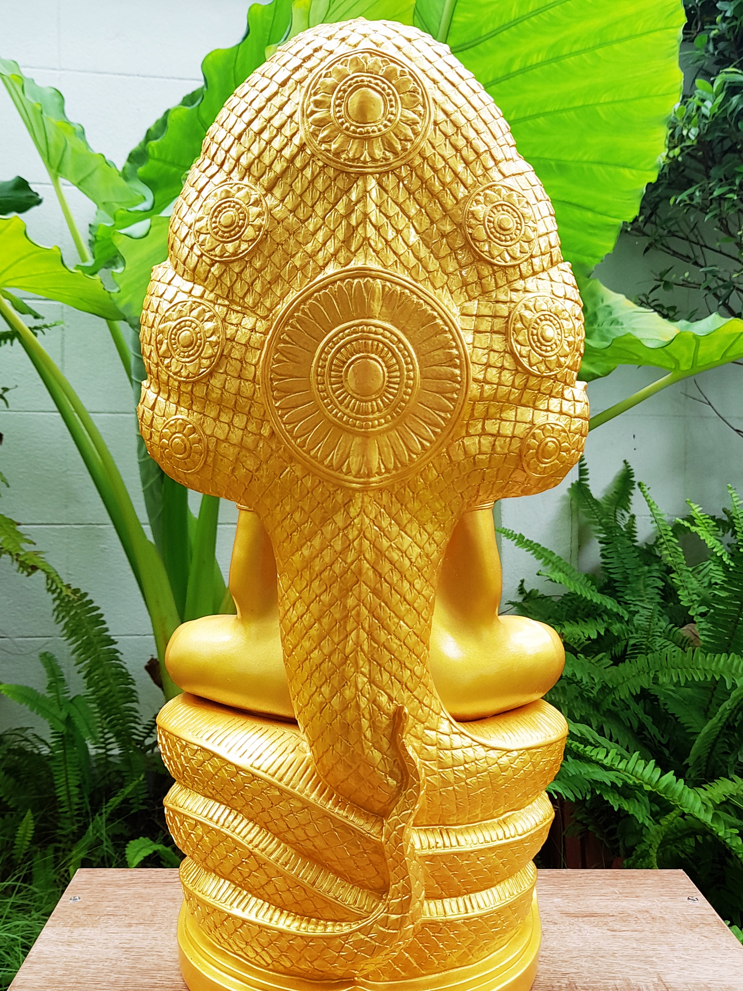 รูปหล่อ พระพุทธรูปนาคปรก พระนาคปรก ปางศิลปขอม เนื้อไฟเบอร์ (องค์ขนาดใหญ่ หน้าตัก9นิ้ว สูง19นิ้ว ลึก4นิ้ว ครึ่ง) สีทอง (แยกส่วนได้) เข้าพิธีปลุกเสกมาตั้งแต่ ปี2560-ปี2564 #รับประกันแท้