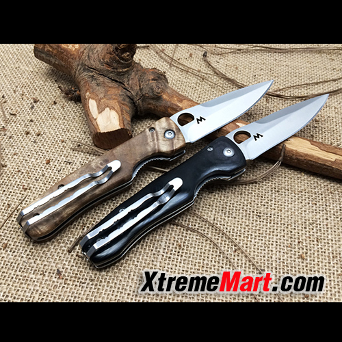 มีดพับ MCUSTA MC12 Tactility Elite Folder Series,5Cr15Mov Blade Burl/Micarta Handle Hunting Folding Knife,Survival Tools