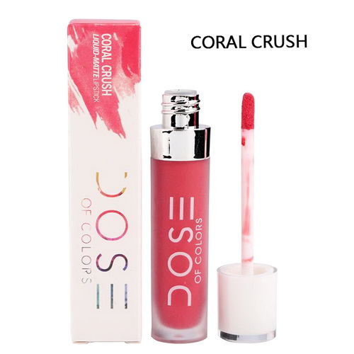 Dose of Colours Liquid Matte Lipstick # Coral Crush ลิปเนื้อแมทสนิท เข้าถึงทุกร่องปาก กลบสีปากเนี๊ยบ ฟินิชเป็นแมทแน่น ดูไกลๆเหมือนกำมะหยี่
