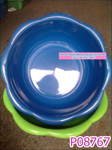 P08767 กะละมังกลม 34 ซม (34*34*13 cm) ขอบหยัก No.034 (ราคาส่งต่อ 1 โหล :12 ใบ)