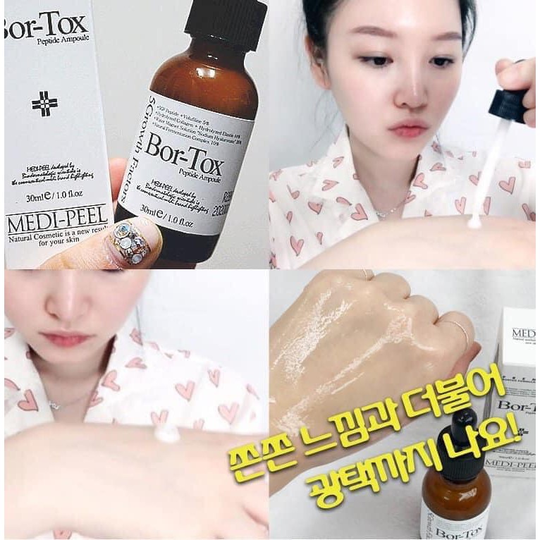 Medi-Peel Bor-Tox Peptide Ampoule 30mL All in One Serum สำหรับการดูแลต่อต้านริ้วรอยแห่งวัย อุดมด้วยเปปไทด์ 5 ชนิด และส่วนผสมจากฝรั่งเศส Derma Volufilin 100% เพิ่มความยืดหยุ่นของผิว