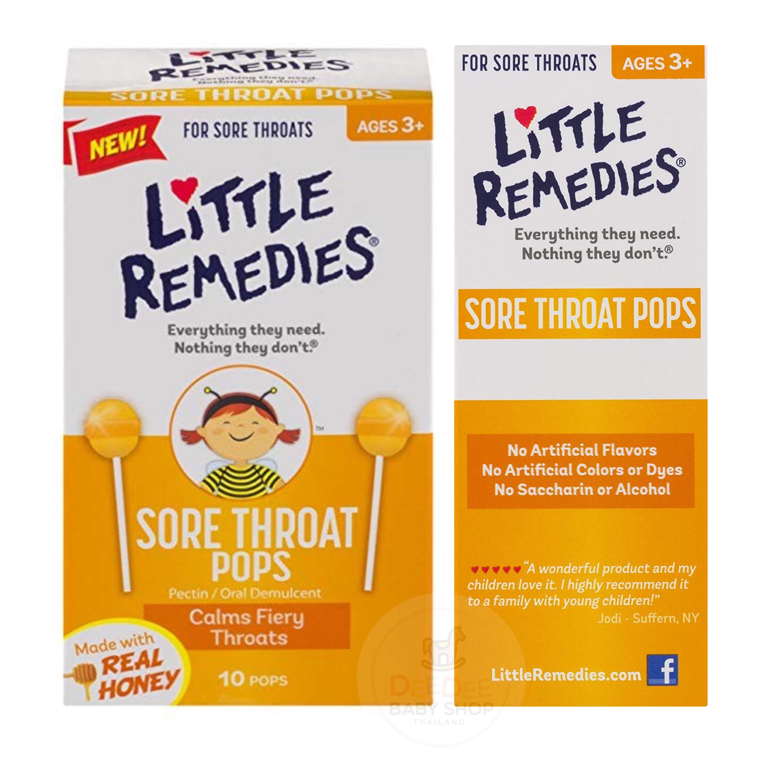 อมยิ้มลดอาการไอและระคายคอสำหรับเด็ก Little Remedies Sore Throat Pops